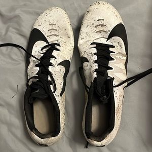 Grey/black track spike shoes